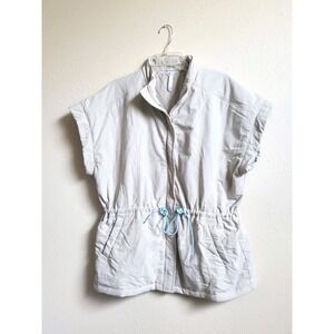 Fabletics Riley Woven Trapunto Vest Drawcord Waist Quilted Sleeveless Sz XL